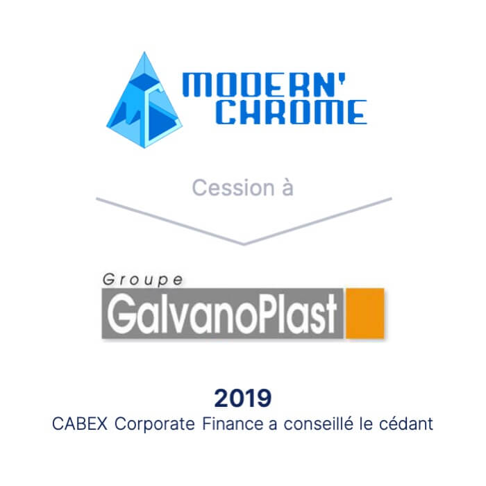 CABEX Corporate Finance accompagne l'entreprise MODERN'CHROME dans sa cession au GROUPE GALVANOPLAST